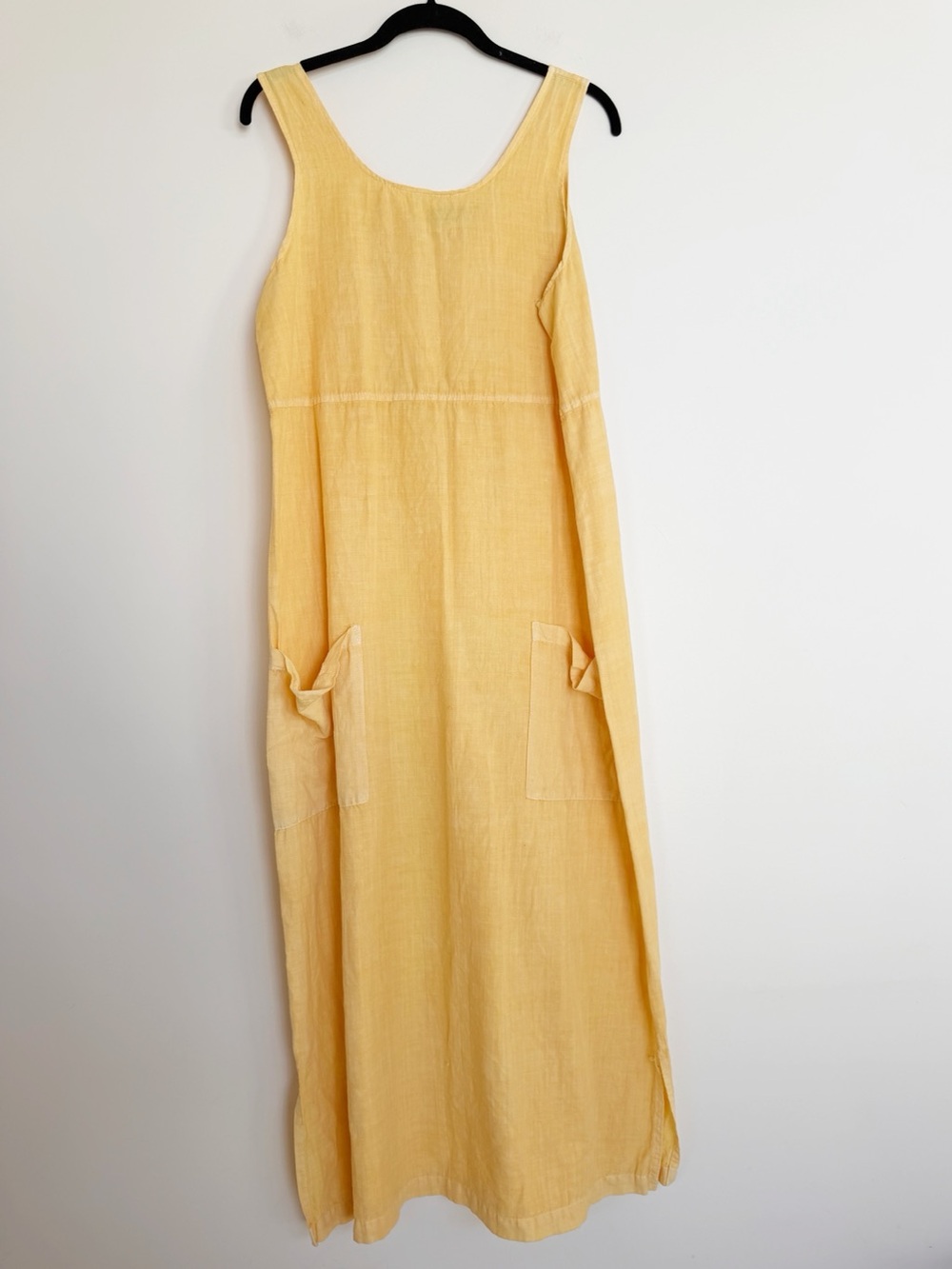 Fresh Produce Vintage 90’s Butter Yellow Linen Cotton Maxi Dress Size Small